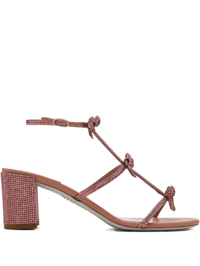 René Caovilla  60mm Caterina crystal-embellished bow sandals