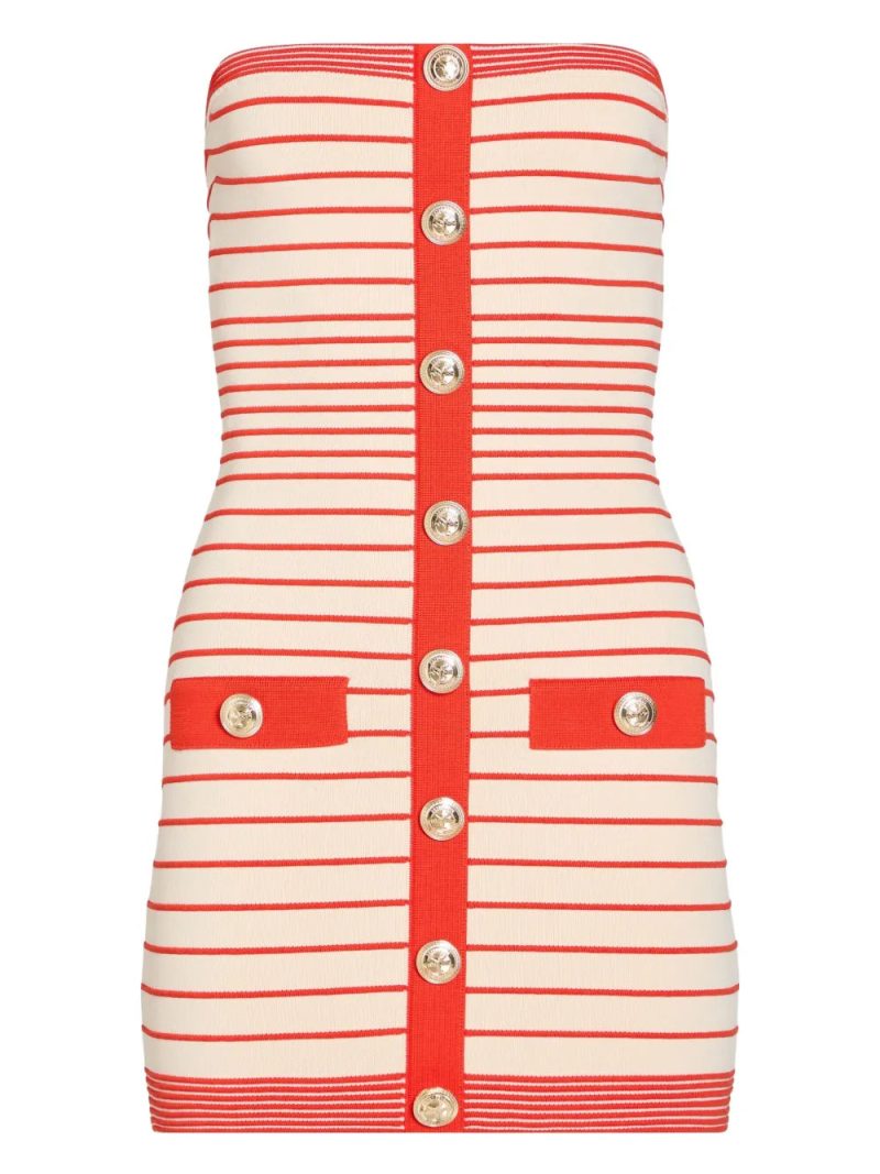 Retrofete  striped button-front mini dress