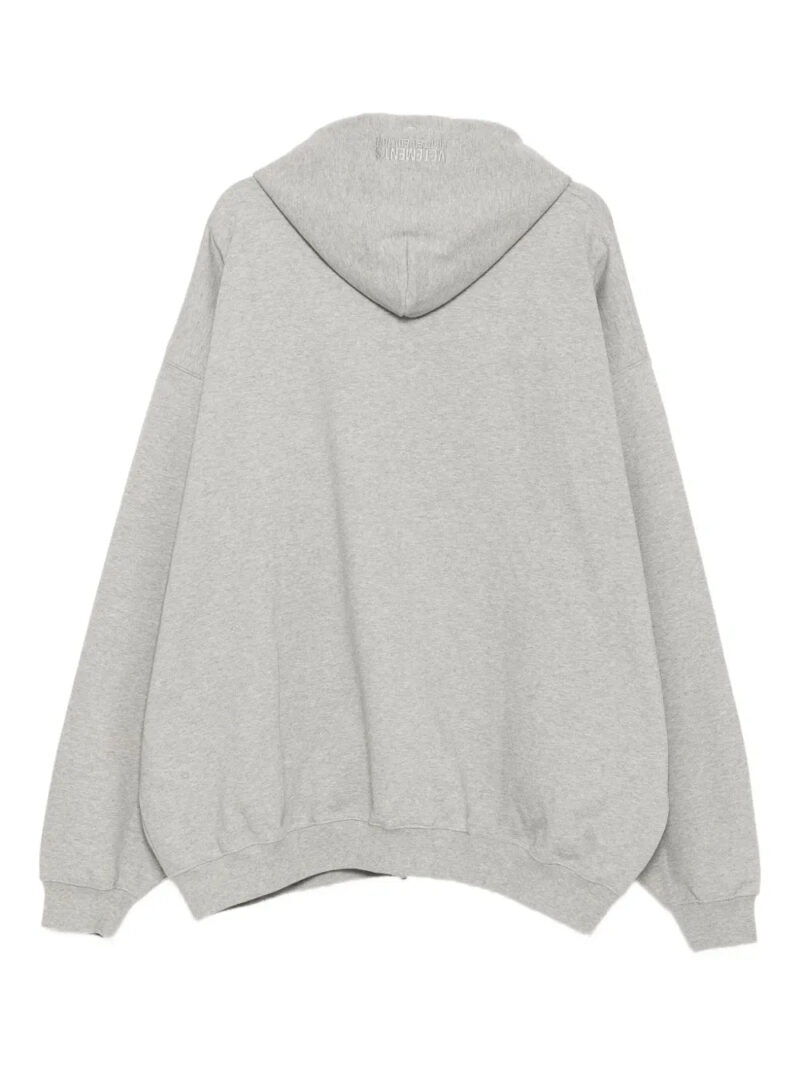 VETEMENTS  logo-embroidered zip-up hoodie