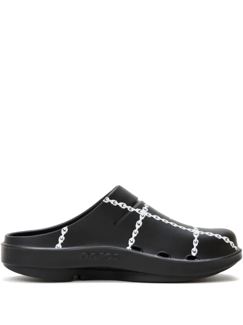 Undercover  chain-print flat mules