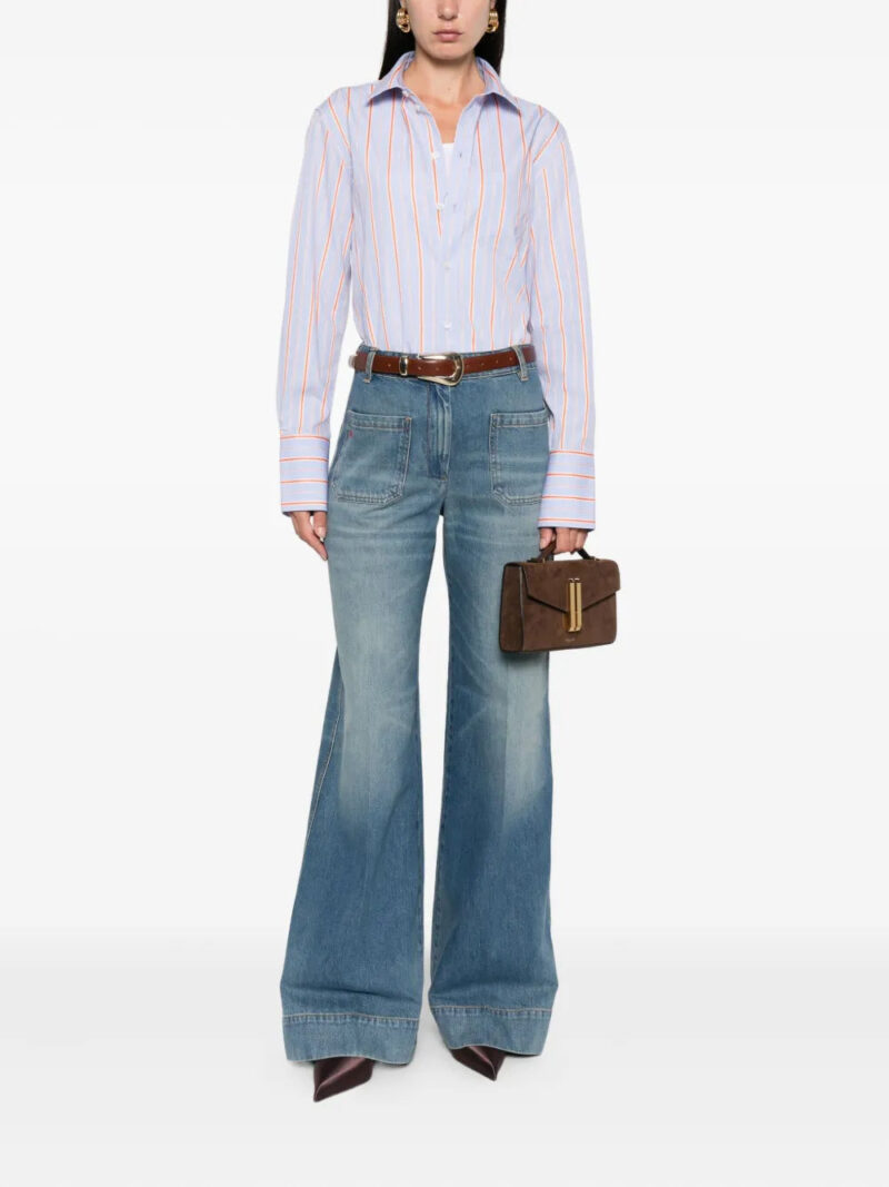 Victoria Beckham  striped cotton long-sleeve shirt