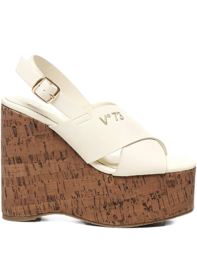 V°73  100mm Kornelia cross-strap wedge sandals