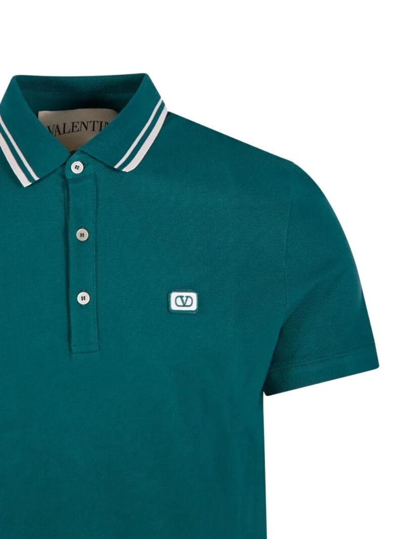 Valentino Garavani  striped-collar polo shirt