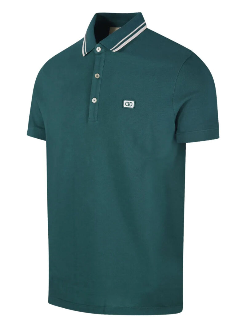 Valentino Garavani  striped-collar polo shirt