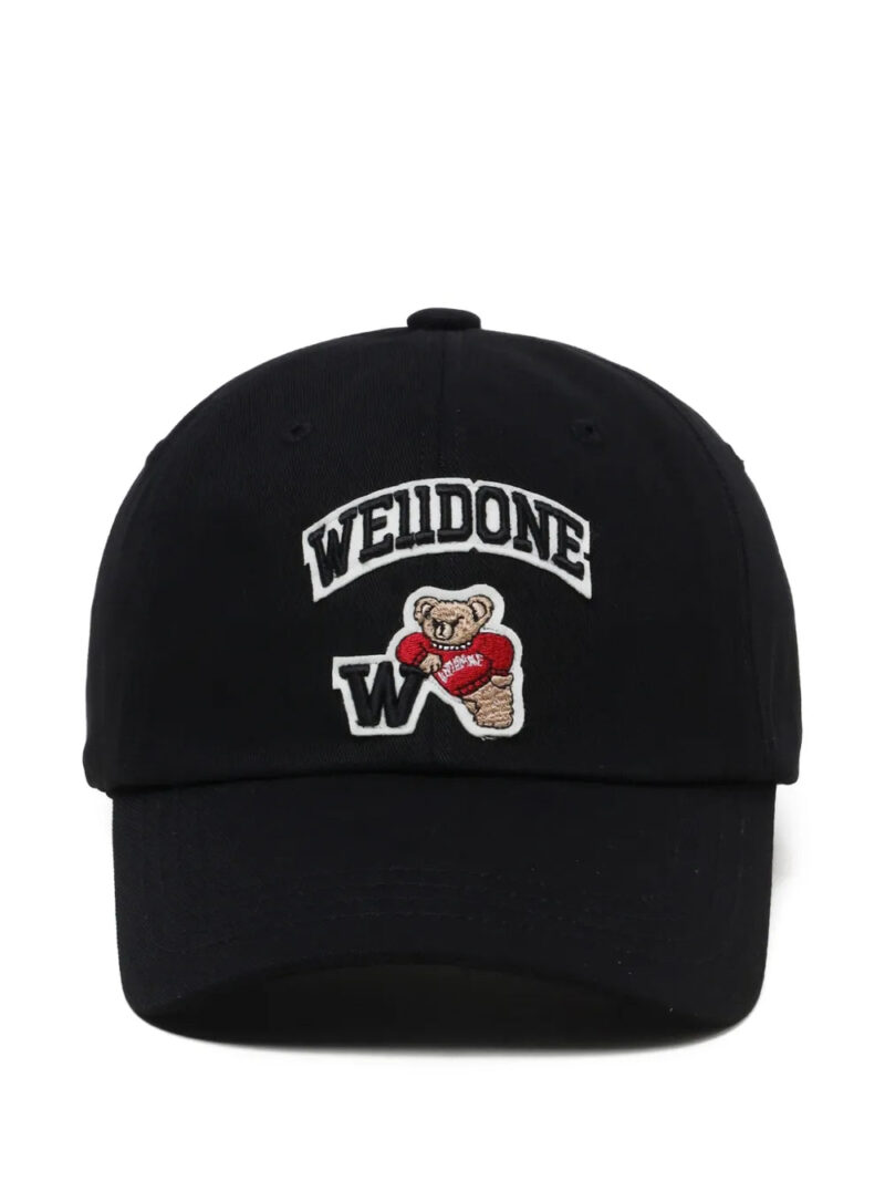 We11done  bear-embroidered baseball cap