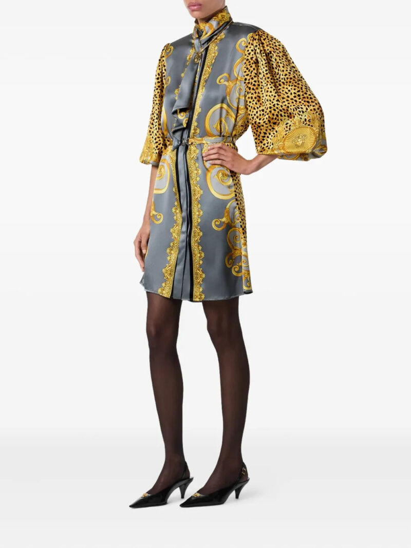 Versace silk animal-print dress