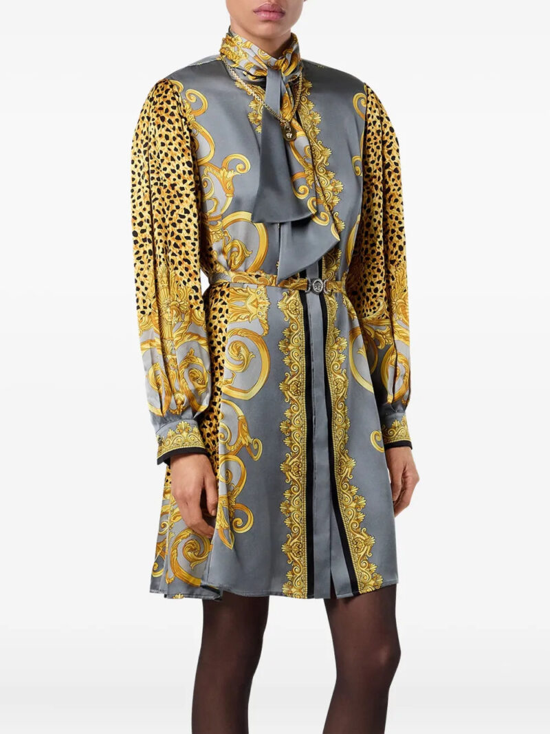 Versace silk animal-print dress