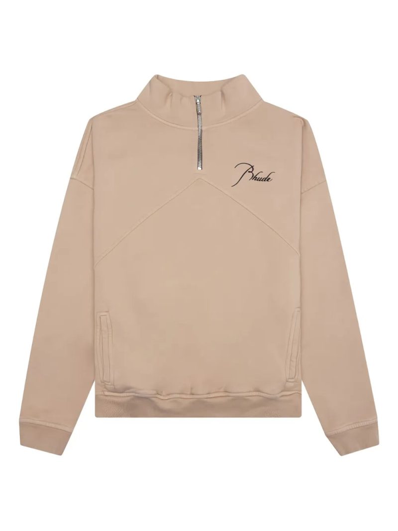 RHUDE  quarter-zip embroidered sweatshirt