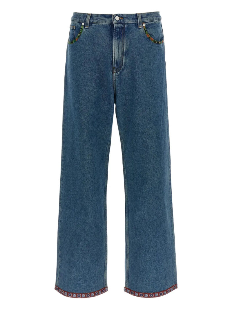 Valentino Garavani  floral-insert jeans