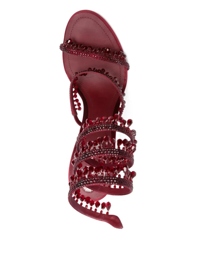 René Caovilla 110mm embellished satin heeled sandals