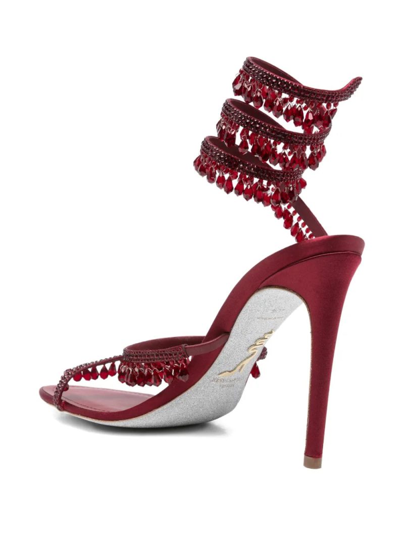 René Caovilla 110mm embellished satin heeled sandals