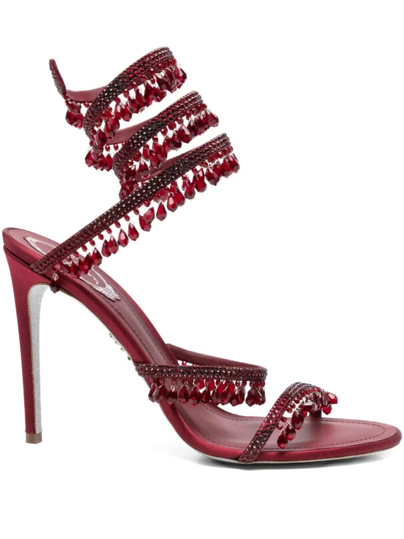 René Caovilla  110mm embellished satin heeled sandals