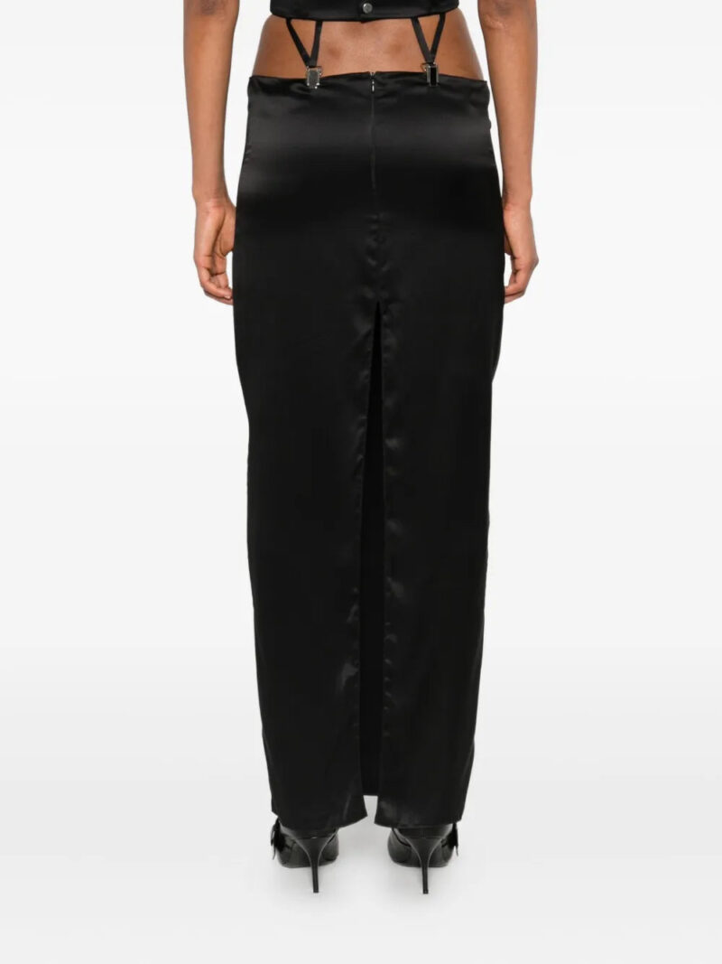 Vestiaire d'un Oiseau Libre  suspenders-detail silk midi skirt