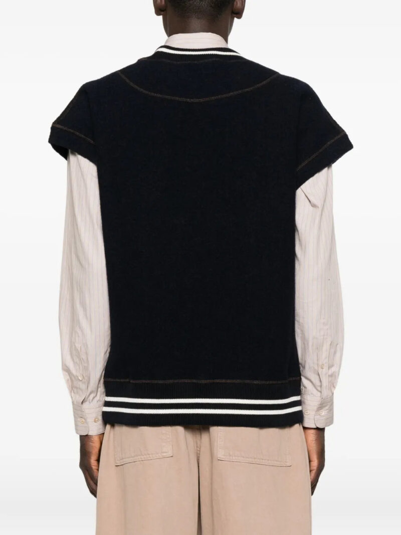 Wales Bonner  embroidered striped polo shirt