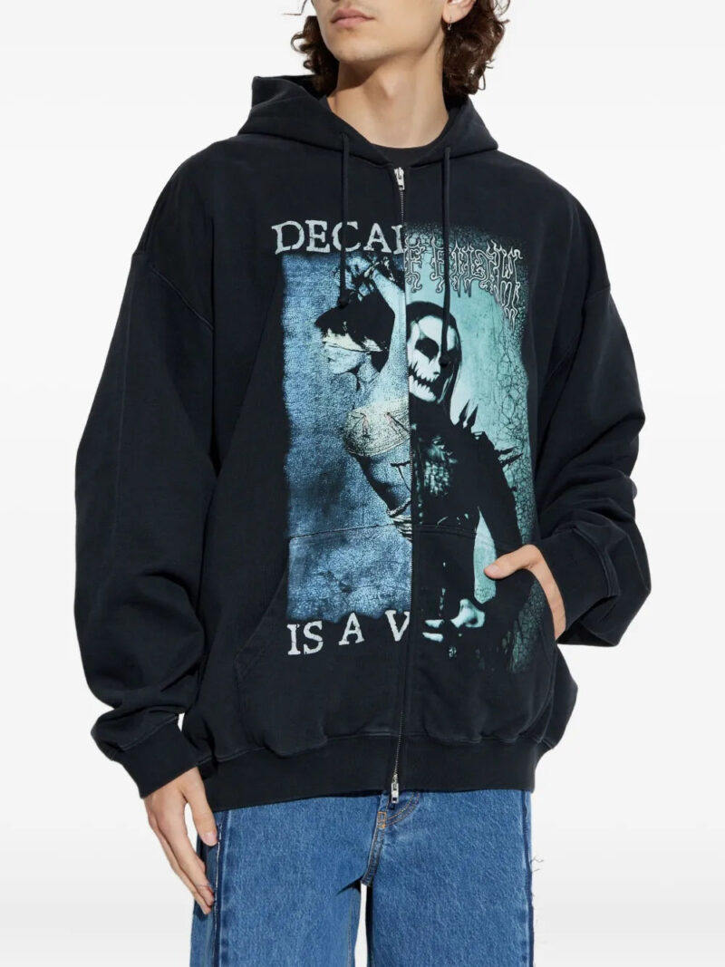 VETEMENTS graphic-print zip-up hoodie