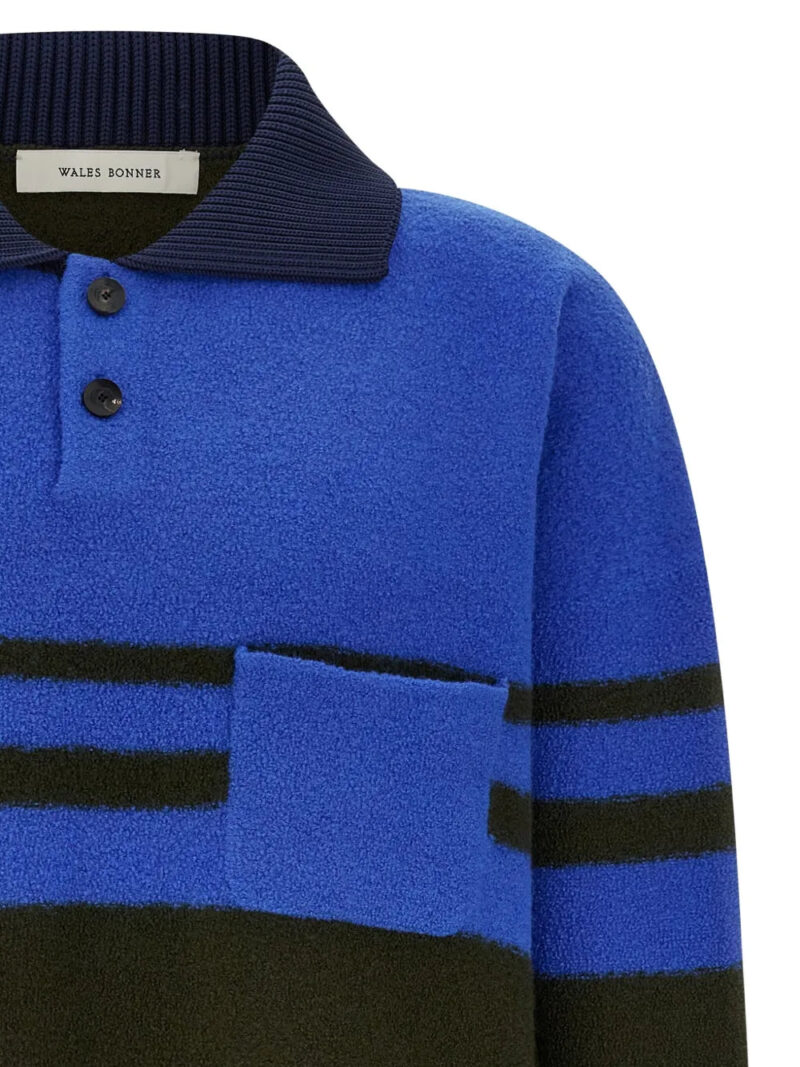 Wales Bonner  Calm stripe-panel polo shirt