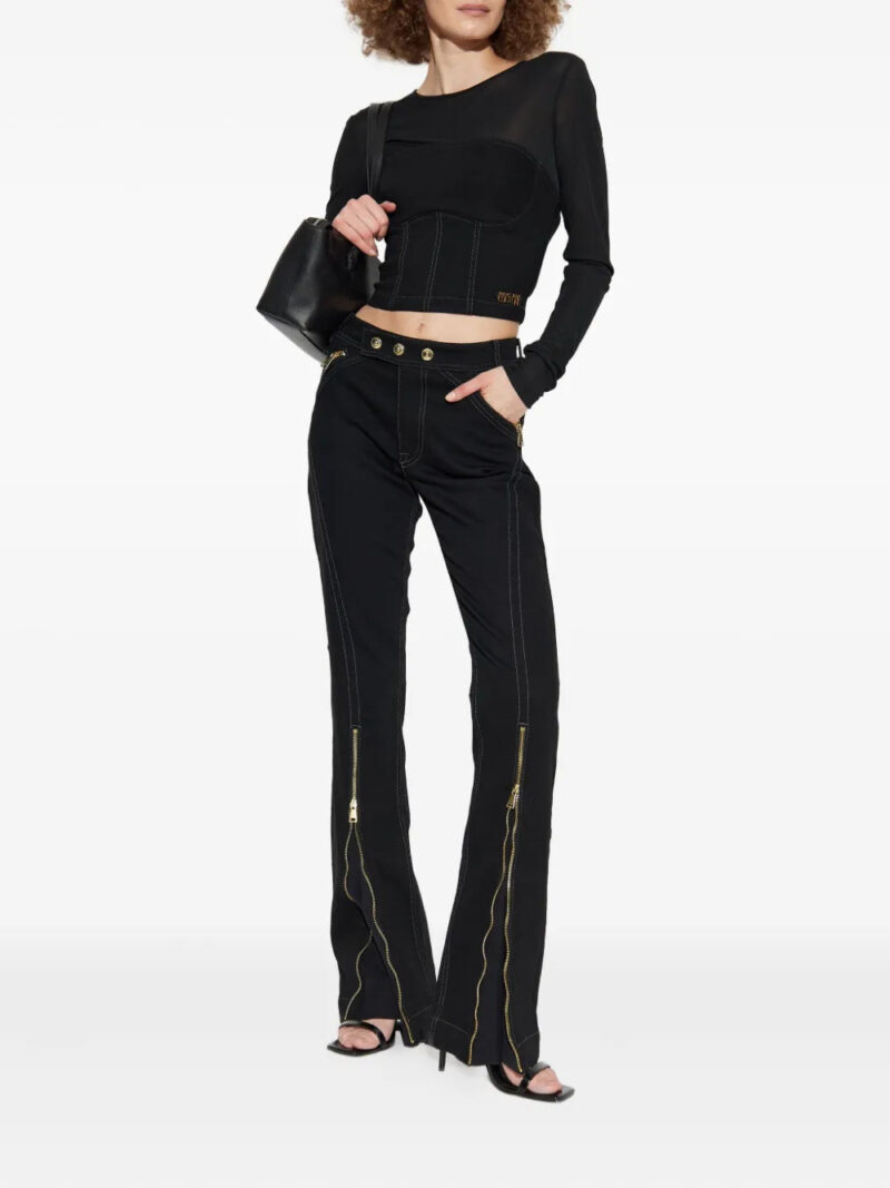 Versace Jeans Couture zip-detail topstitched denim jeans