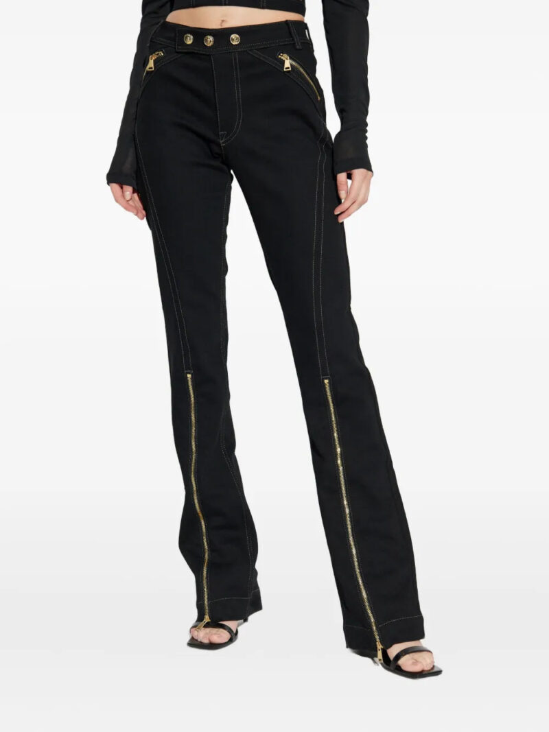 Versace Jeans Couture zip-detail topstitched denim jeans