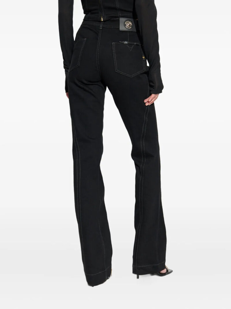 Versace Jeans Couture zip-detail topstitched denim jeans