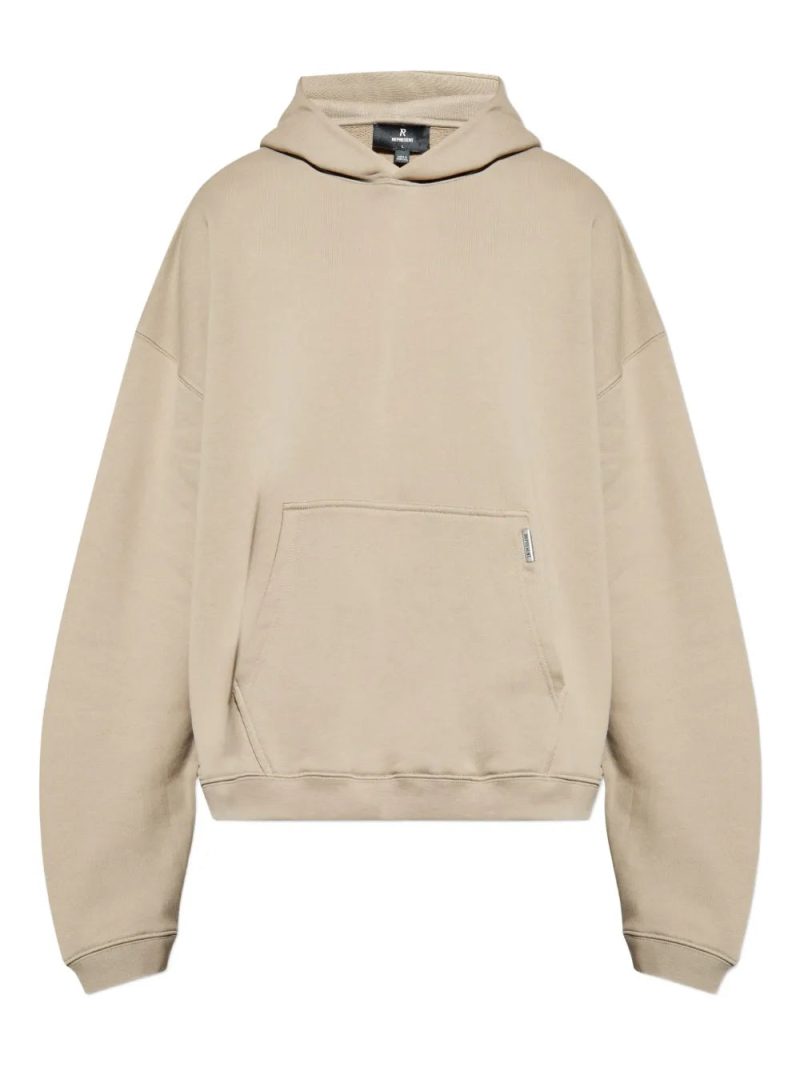 Represent kangaroo-pocket hooded sweater