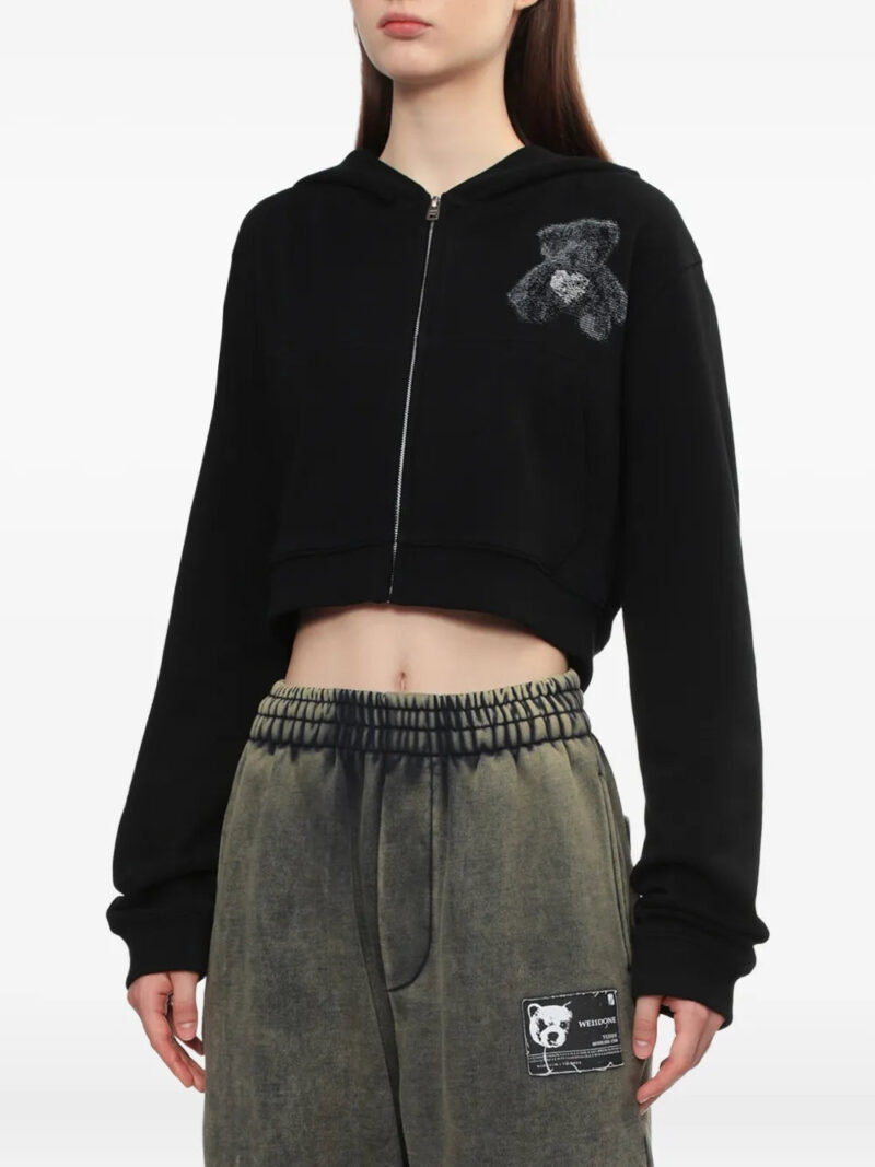 We11done  bear-print zip-up hoodie