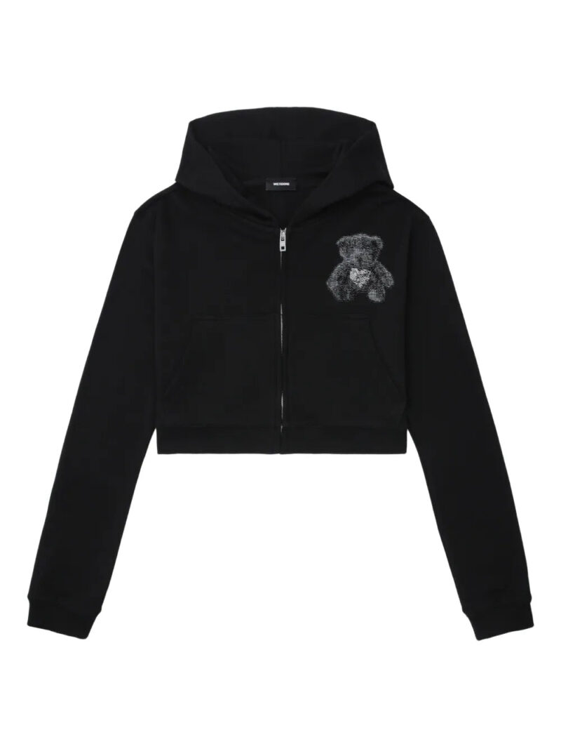 We11done  bear-print zip-up hoodie
