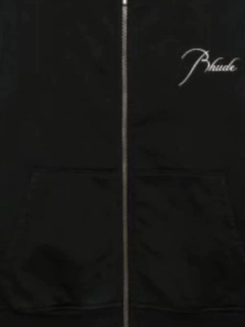 RHUDE logo-embroidered zip-up hoodie