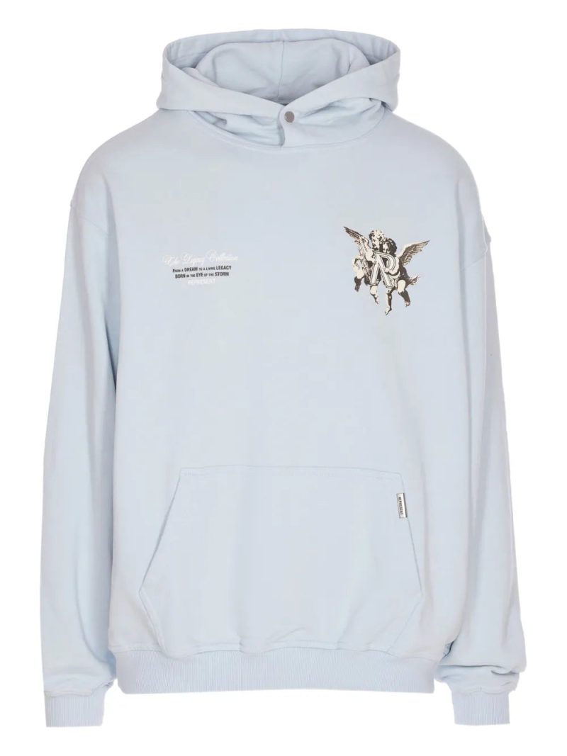Represent  angel-print cotton hoodie