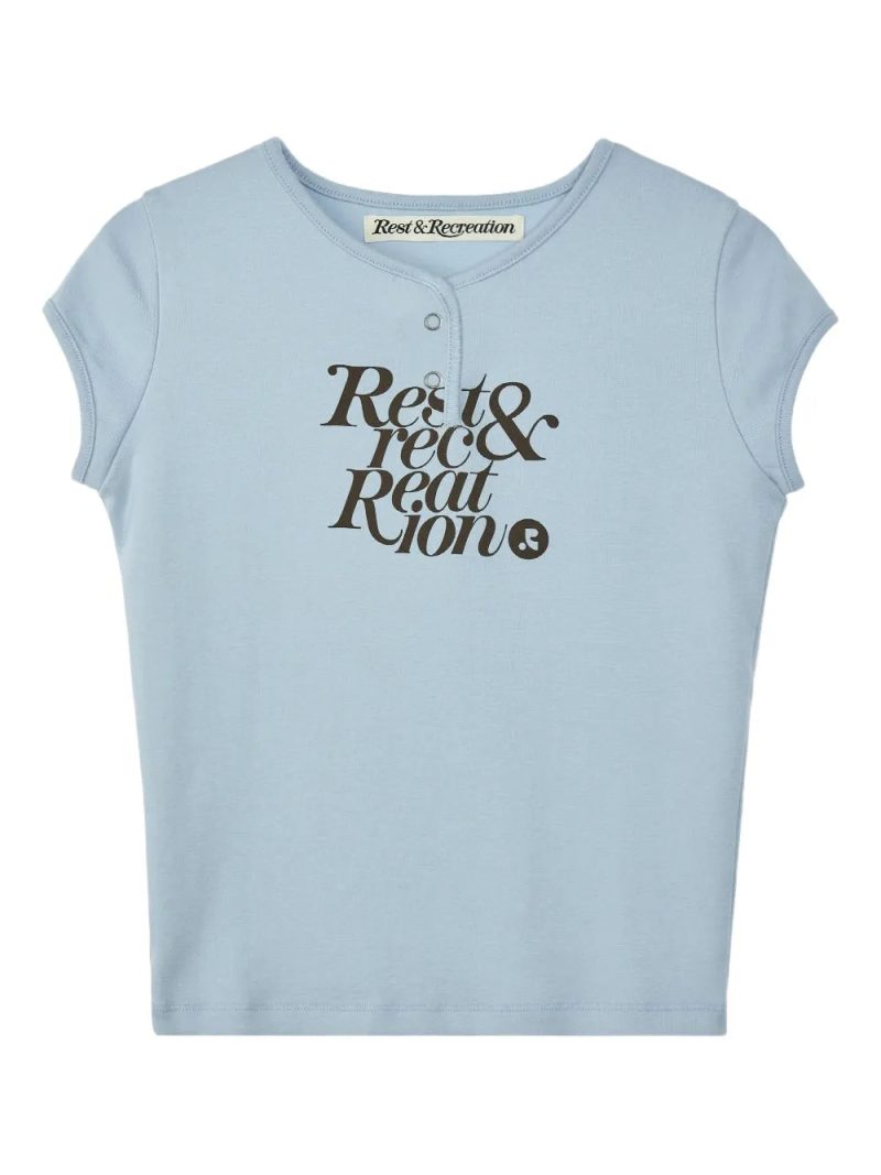 Rest&Recreation  cap-sleeve logo-print t-shirt