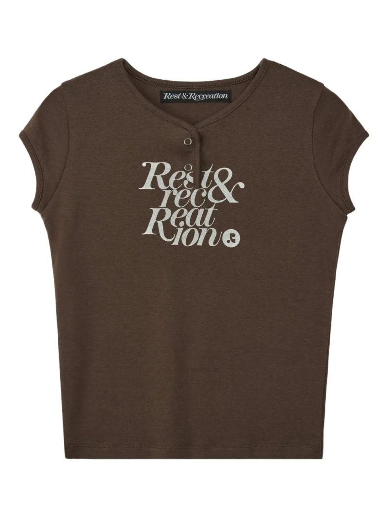 Rest&Recreation  cap-sleeve logo-print t-shirt