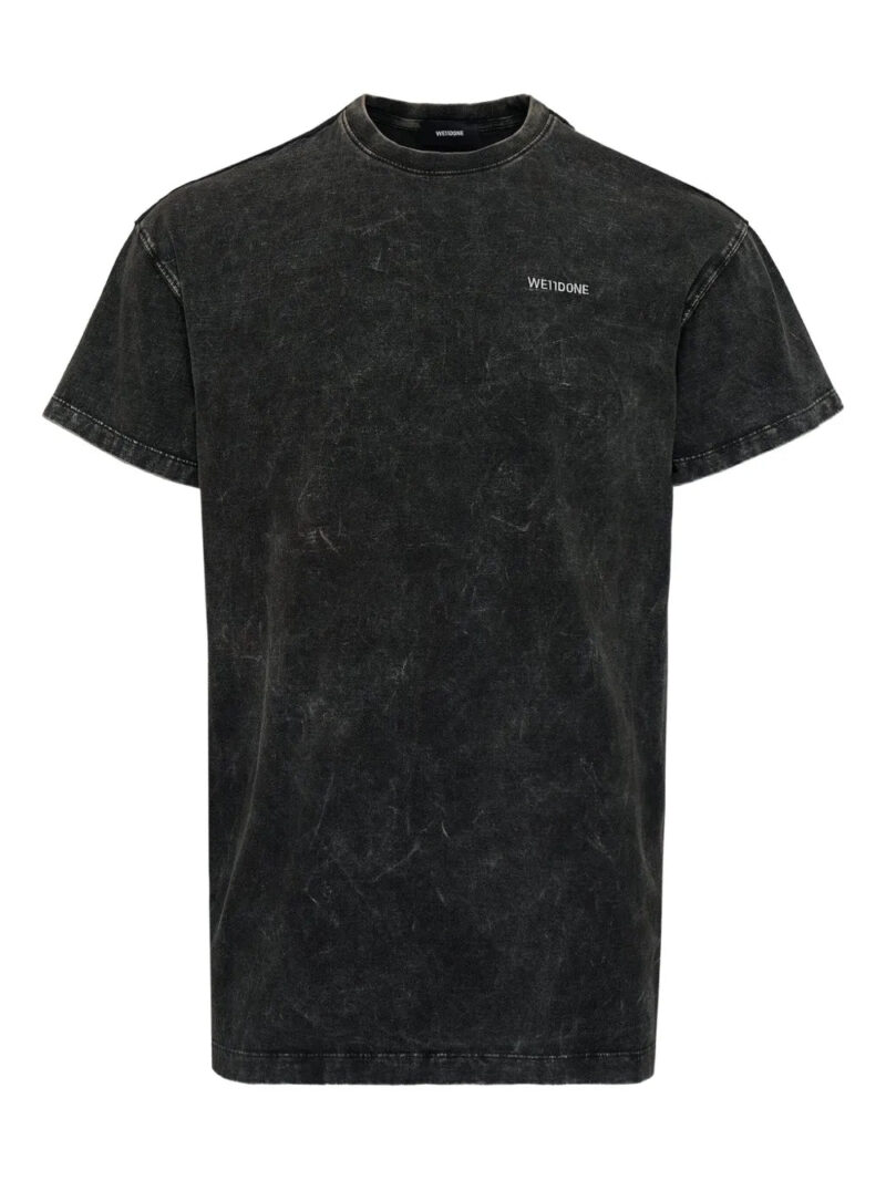 We11done  acid-wash logo T-shirt