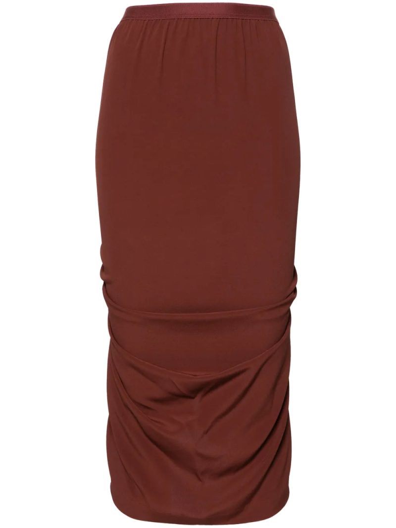 Rick Owens Shrimp draped midi skirt