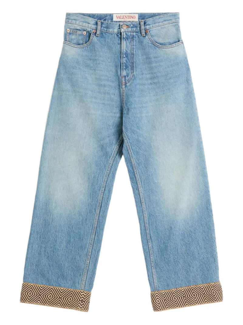 Valentino Garavani  jacquard-hem jeans