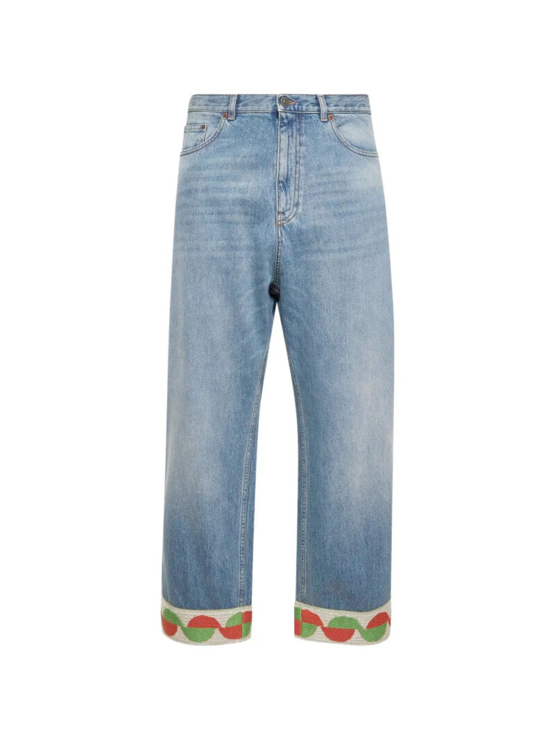 Valentino Garavani  jacquard-hem jeans