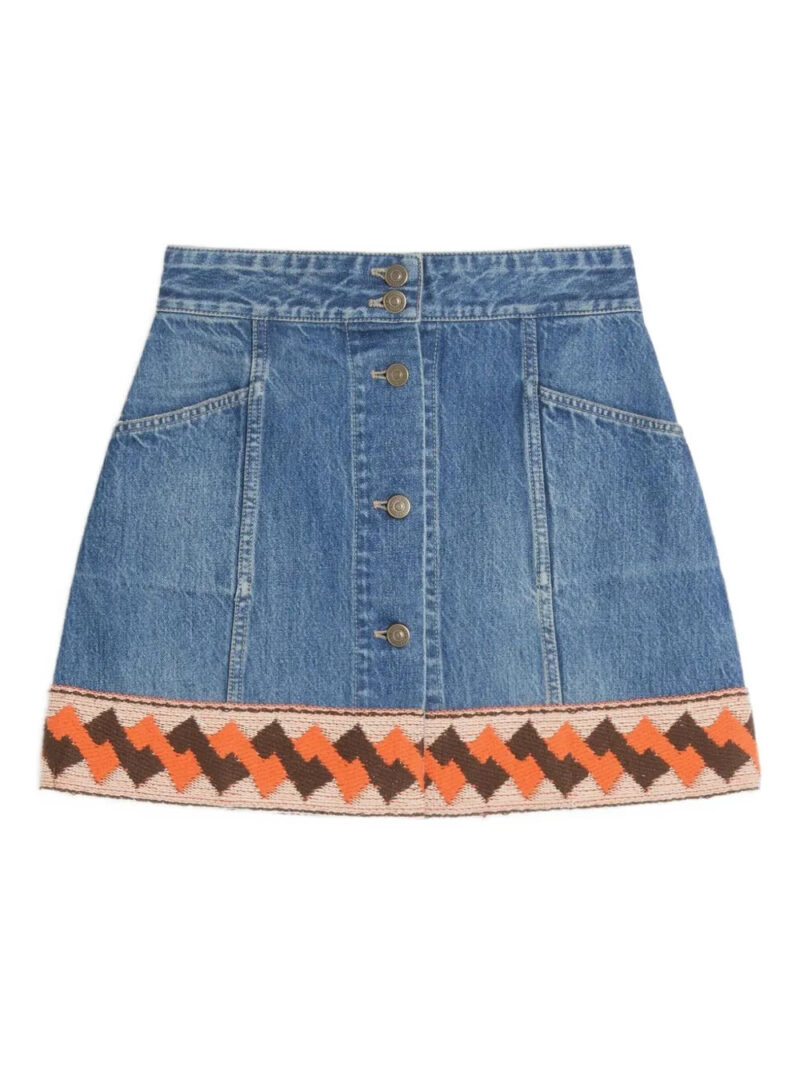 Valentino Garavani  jacquard-trim mini skirt