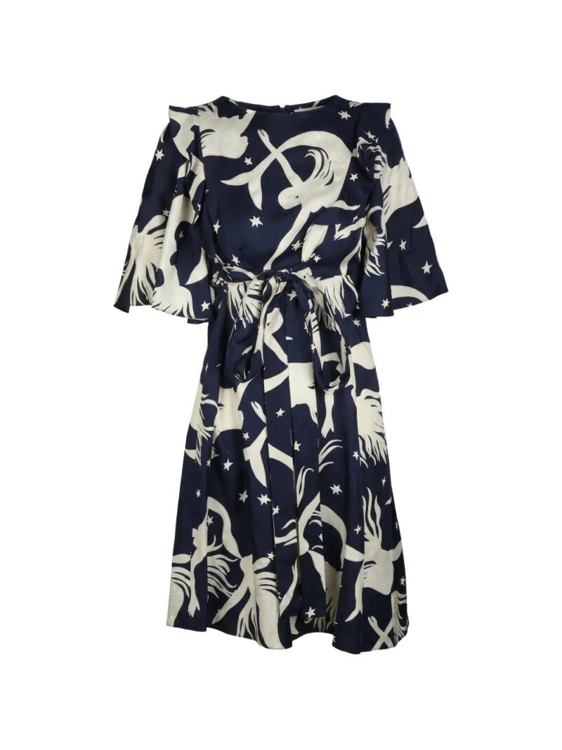 Valentino Garavani  ruffled mermaid-print midi dress