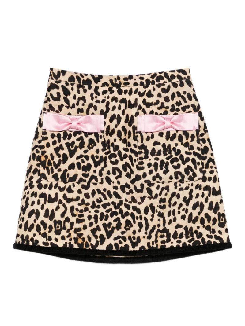 Valentino Garavani  Animalier-print bow-detail mini skirt