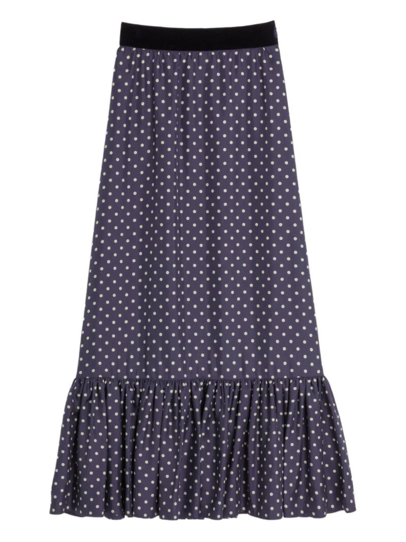 Valentino Garavani  Plus de Pois twill midi skirt