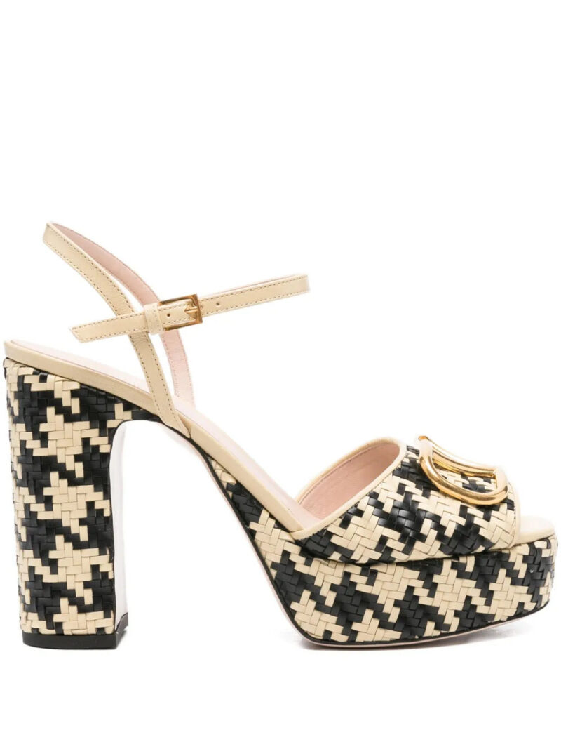 Valentino Garavani  115mm houndstooth platform heeled sandals