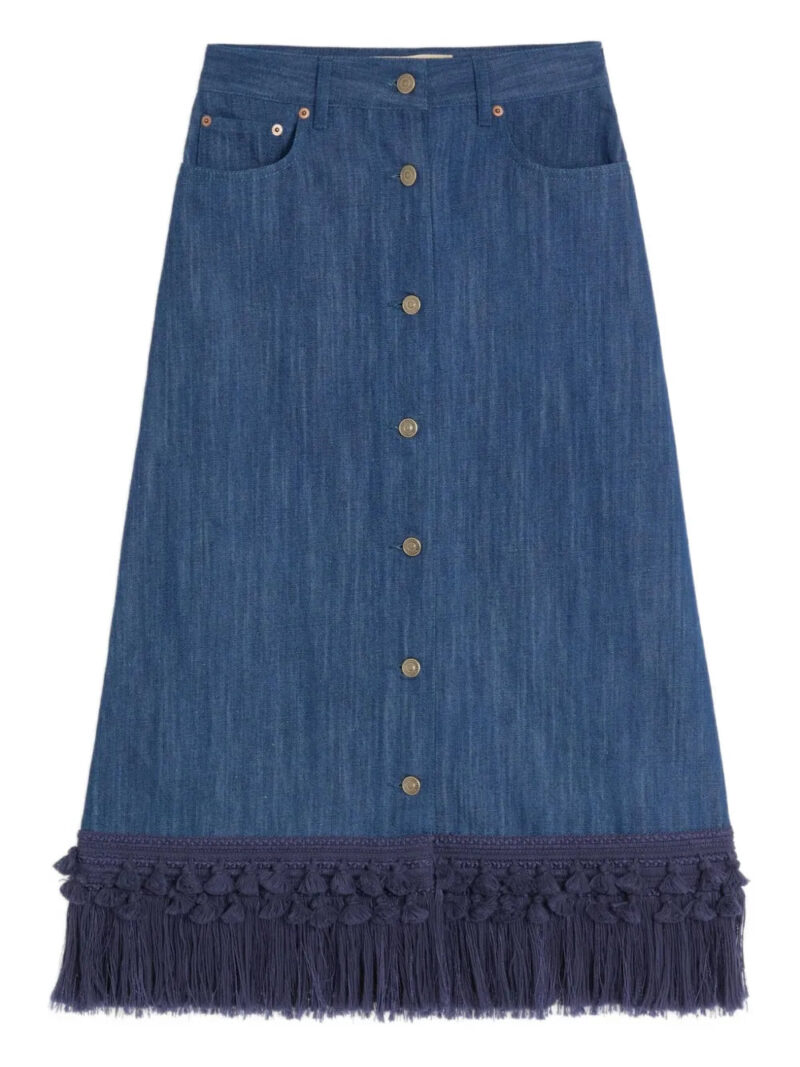 Valentino Garavani  frayed-hem skirt