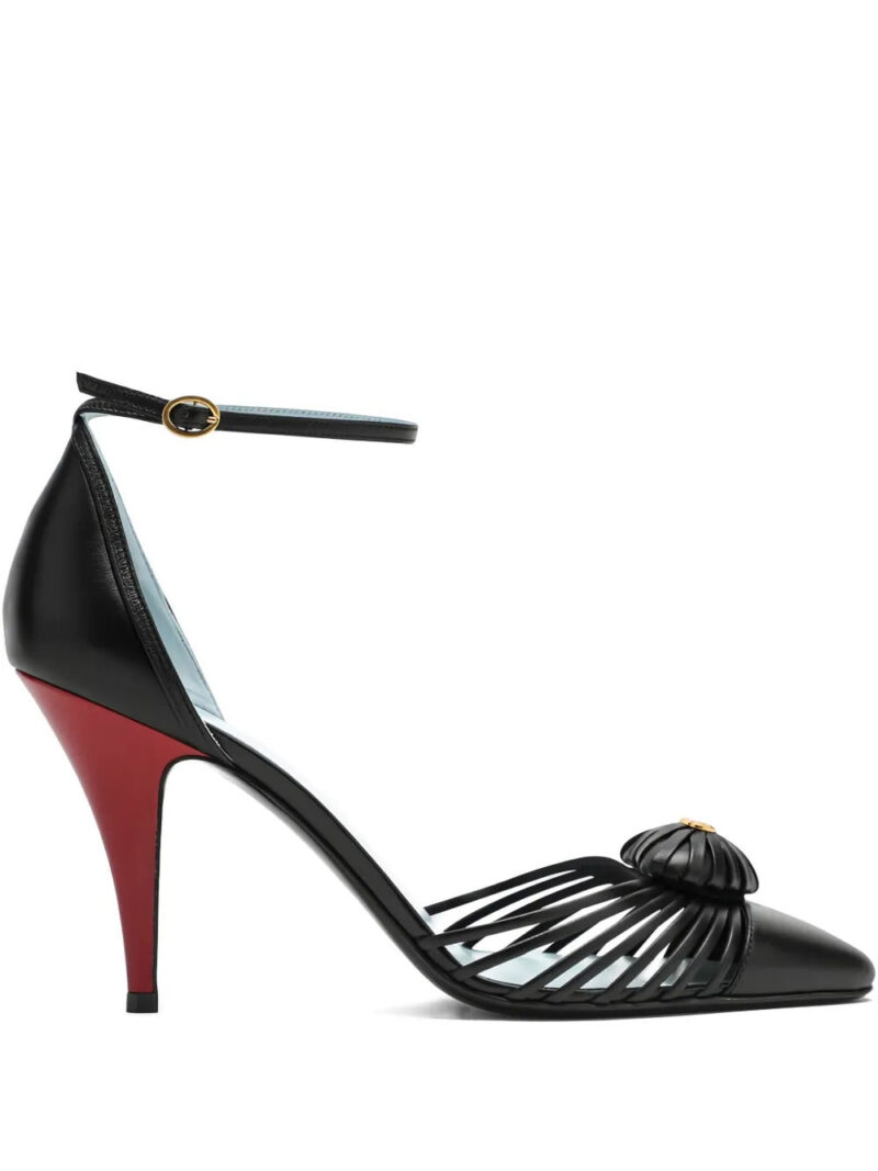 Valentino Garavani  85mm strapped heart-detail heeled pumps