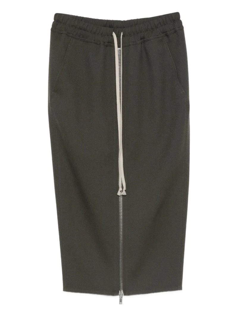Rick Owens  drawstring zip-front midi skirt