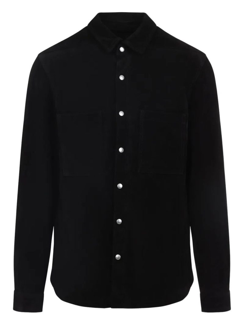 Rick Owens  button-fastening suede shirt