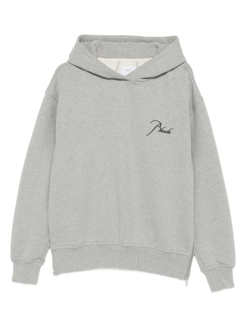 RHUDE  logo-embroidery hoodie