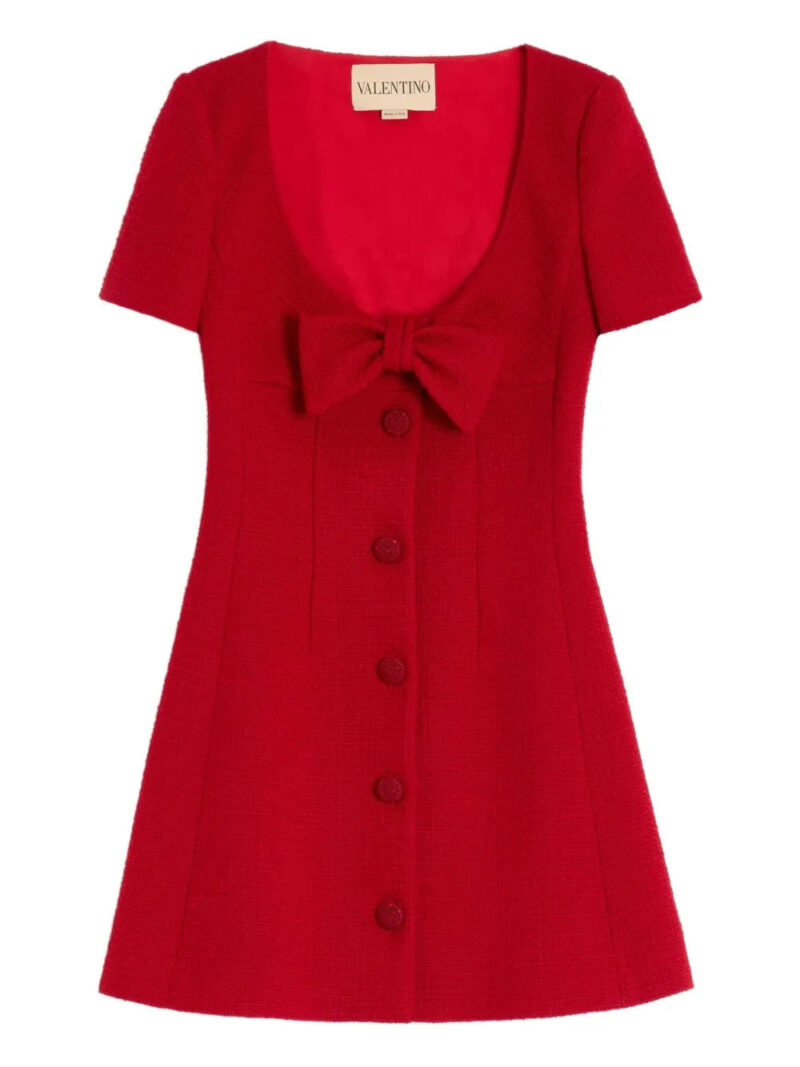 Valentino Garavani  short dress in plain wool tweed