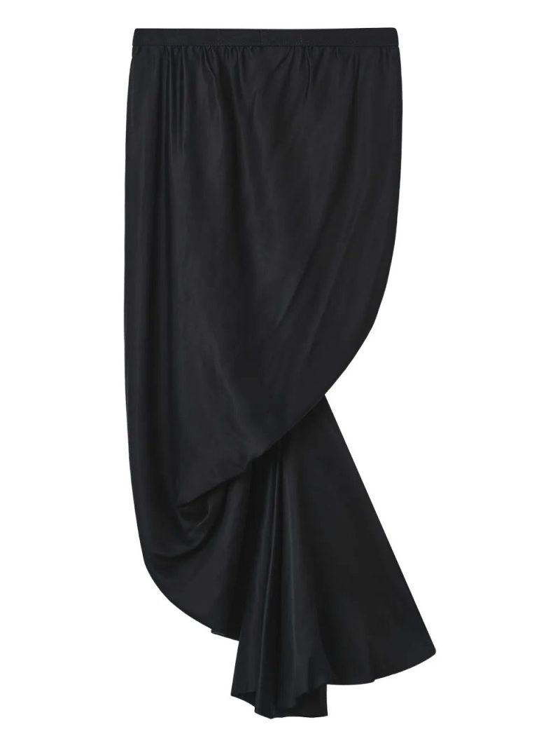 Rick Owens  Seb draped asymmetrical midi skirt