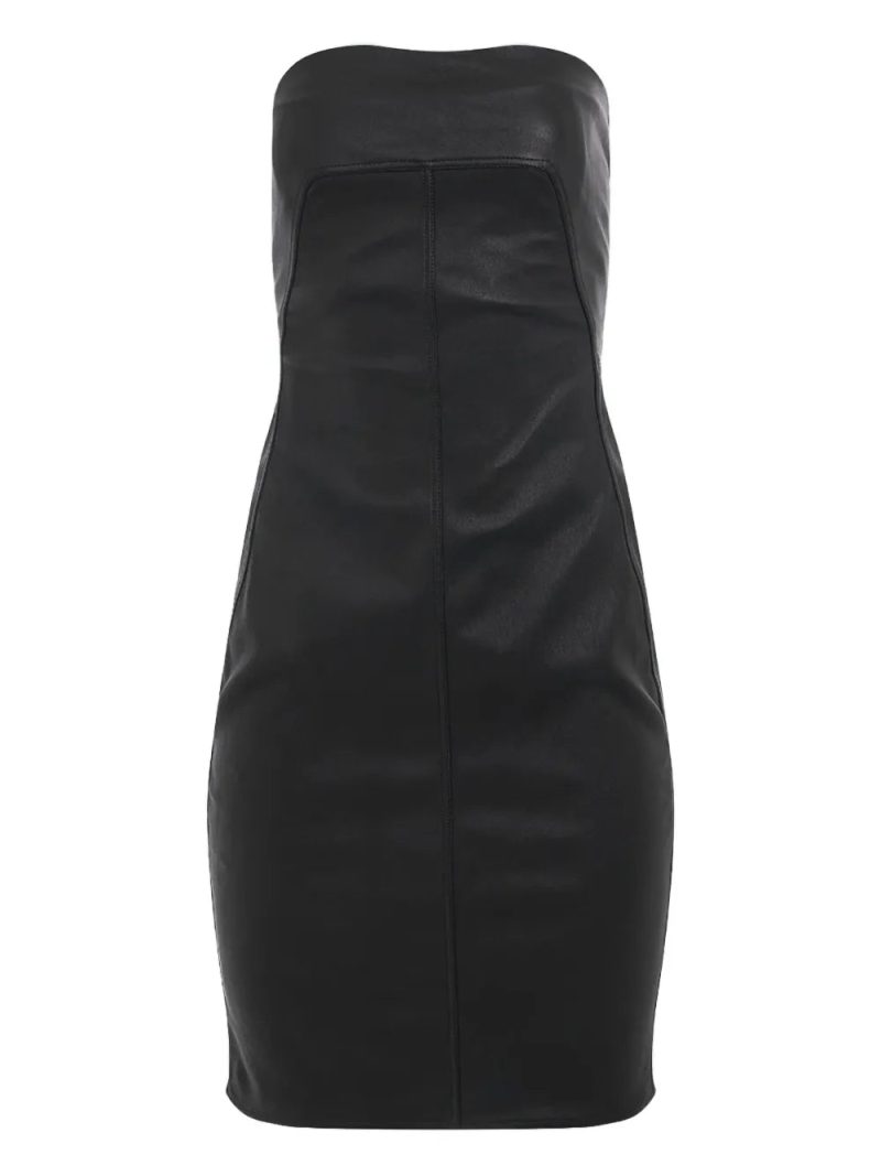Rick Owens  strapless leather mini dress