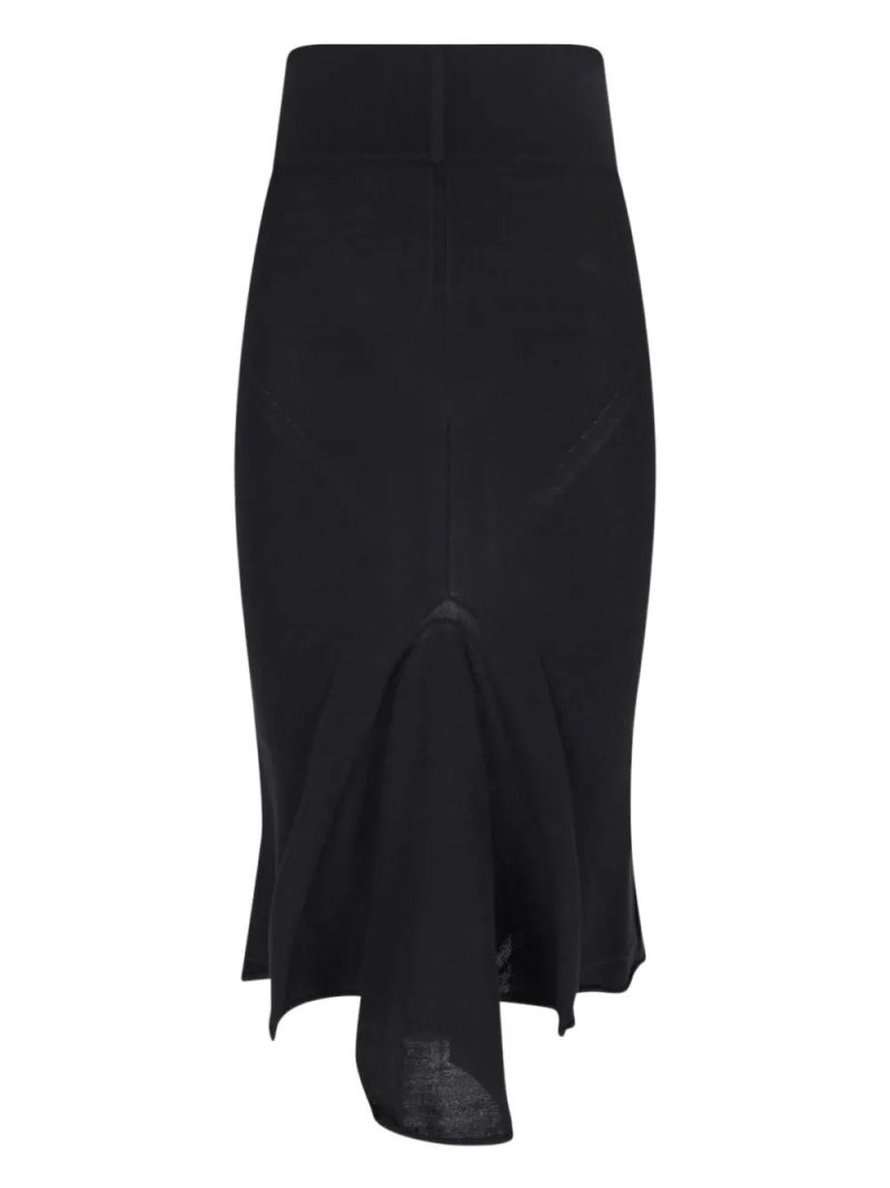 Rick Owens  asymmetric fishtail midi skirt