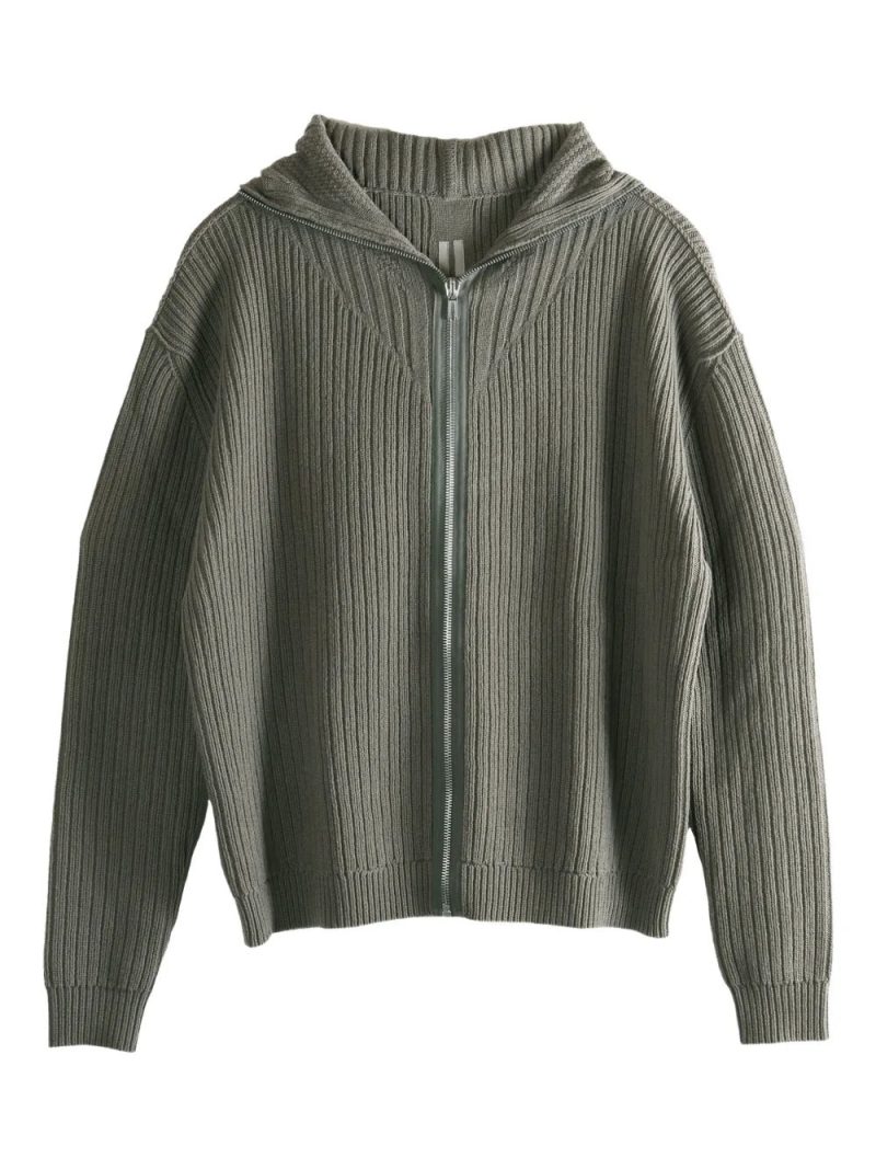 Rick Owens  ribbed zip-up hoodie