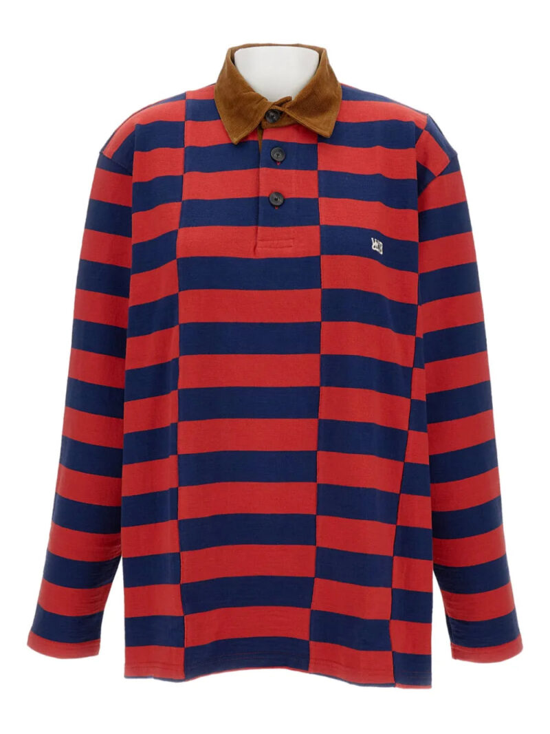 Wales Bonner  striped long-sleeve polo shirt